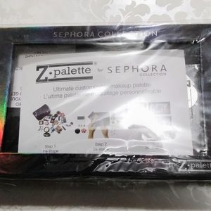 New Sephora Dark Rainbow Magnetic Eyeshadow Z Palette Iridescent Black Glitter